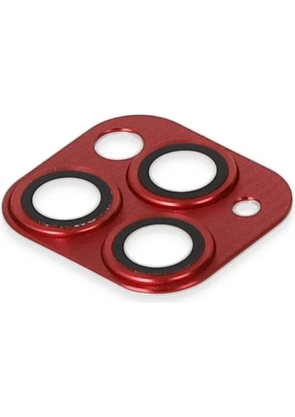 Newface iPhone 11 Pro Max Pers Alüminyum Kamera Lens - Kırmızı fırsatları