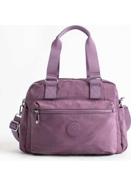 Kadın Paraşüt Kumaş 4 Bölmeli Çapraz Askılı El ve Omuz Çantası