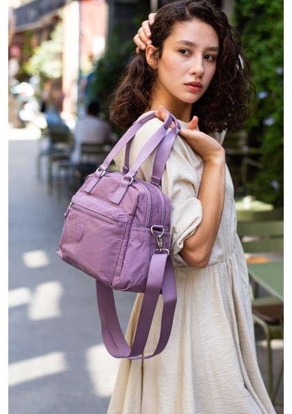 Kadın Paraşüt Kumaş 4 Bölmeli Çapraz Askılı El ve Omuz Çantası modelleri