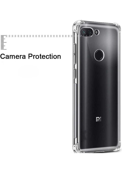 Xaiomi Mi 8 Lite Kılıf Şeffaf Sert Korumalı Nitro Anti Shock Silikon