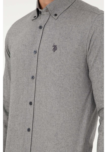 Erkek Antrasit Gömlek Desenli 50296626-VR006