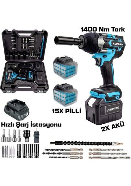 1400 Nm Kömürsüz Motor Akülü Somun Bijon Sökme Takma Sikma Makinesi Matkap Akülü Vidalama