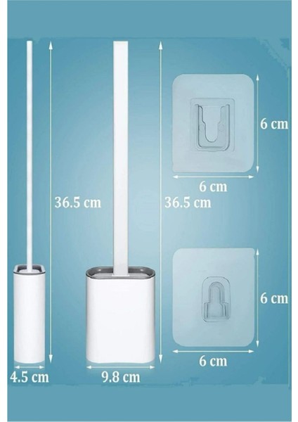 Beyaz Silikon Tuvalet Klozet Temizleme Fırçası ve Tutucu fırsatları
