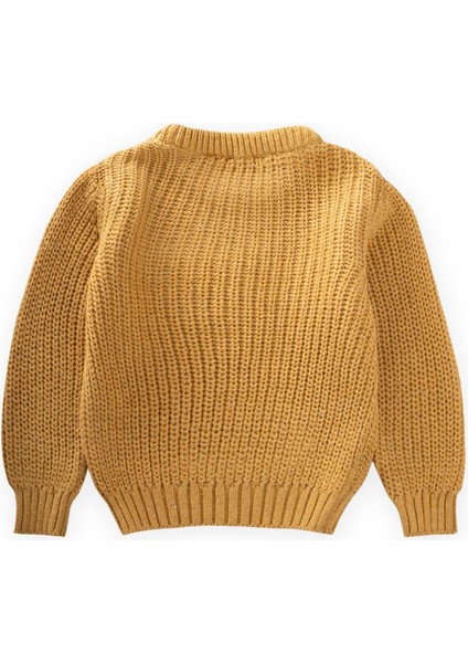 Bisiklet Yaka Selanik Triko Kazak 2-8 Yaş Hardal Sarı indirimleri