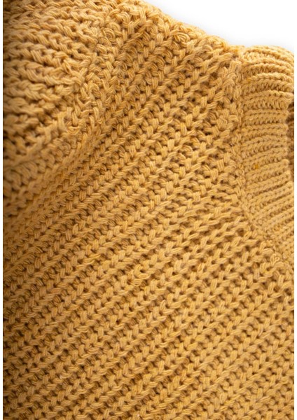 Bisiklet Yaka Selanik Triko Kazak 2-8 Yaş Hardal Sarı