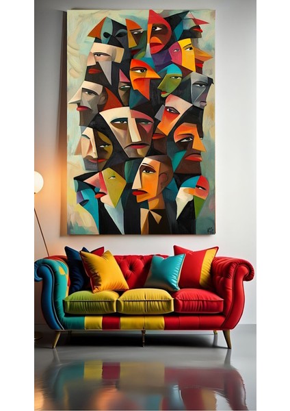 Soyut Sanat Duvar Salon Güzellik Salonu Ofis Dükkan Dekarasyon Kanvas Tablo