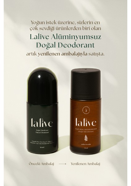 %100 Doğal Roll-On Deodorant Organik Aloe Vera Suyu ile Vegan Formül 50 ml indirimleri