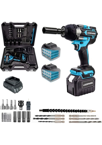 58V 5AH 1400 Nm Çift Akülü Kömürsüz Motorlu Somun – Bijon Sökme Makinesi + Hızlı Şarj