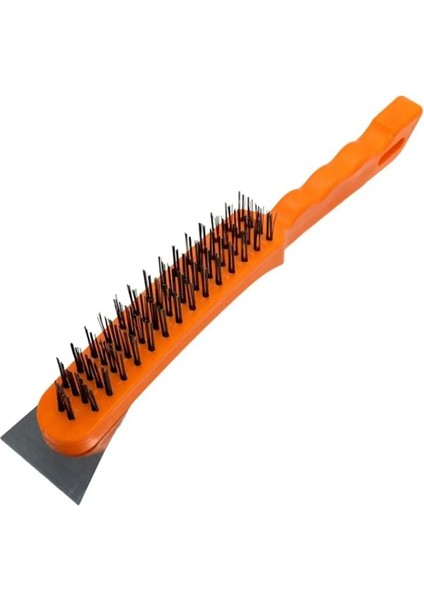 Spatulalı Çelik Tel Fırça 270 mm Metal Kazıma Temizleme Pas Sökücü Çelik Kıllı El Tipi Nalbur Fırça