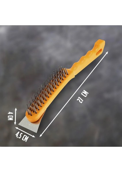 Spatulalı Çelik Tel Fırça 270 mm Metal Kazıma Temizleme Pas Sökücü Çelik Kıllı El Tipi Nalbur Fırça fiyatları