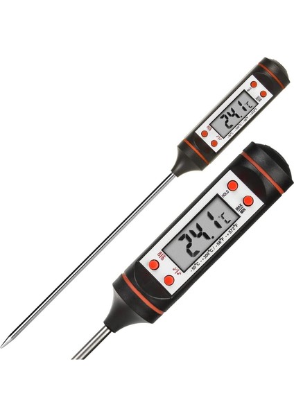 Dijital Ekranlı Mutfak Termometresi Sıcaklık Ölçer Et ve Süt Için