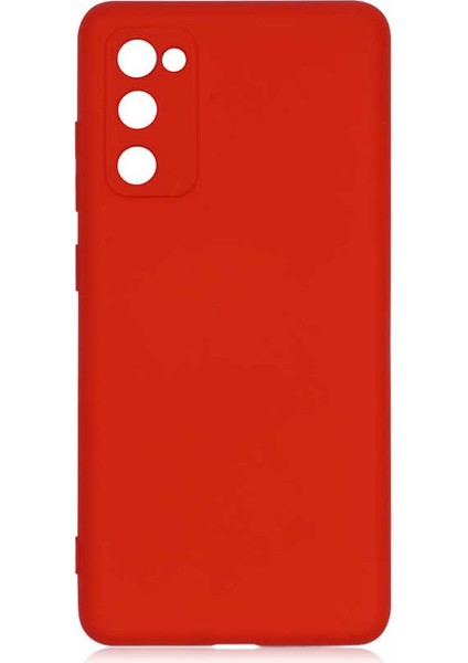 Samsung Galaxy S20 FE Kılıf Kamera Korumalı Lansman Içi Kadife Soft Yumuşak Dokulu Liquid Silikon Koyu Pembe