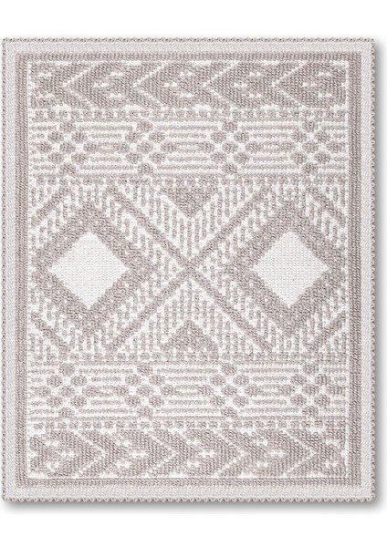 Bukle Bohem Doğal Pamuklu 2'li Banyo Paspas Seti 60X100+50X60 cm - Taş modelleri