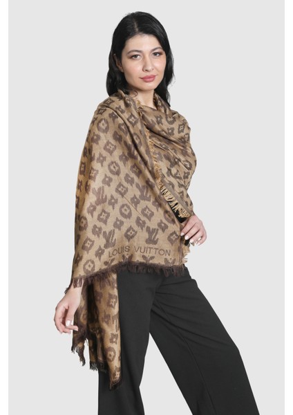 Kahve Bal Köpüğü %100 Pamuk Şal