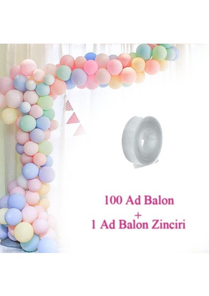 Balon Set Makaron (2 Adet 7 Li Balon Standı + 100 Makaron Renkler Balon + 5 Metre Balon Zinciri ) modelleri