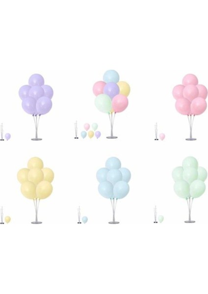 Balon Set Makaron (2 Adet 7 Li Balon Standı + 100 Makaron Renkler Balon + 5 Metre Balon Zinciri ) indirimleri