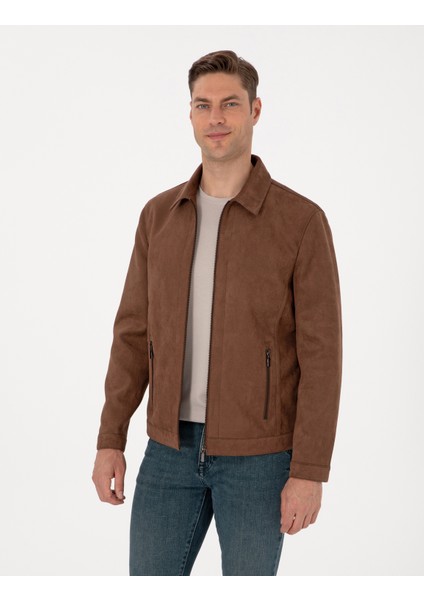 Erkek Kahverengi Suni Deri Ceket 50318152-880