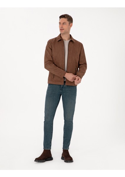 Erkek Kahverengi Suni Deri Ceket 50318152-880 fırsatları
