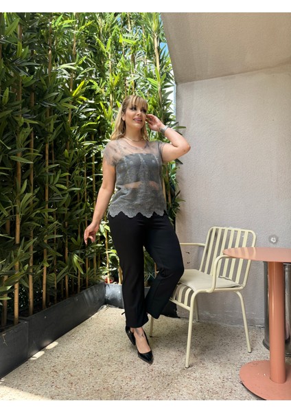 Kadın Büyük Beden Transparan Tül Bluz fırsatları