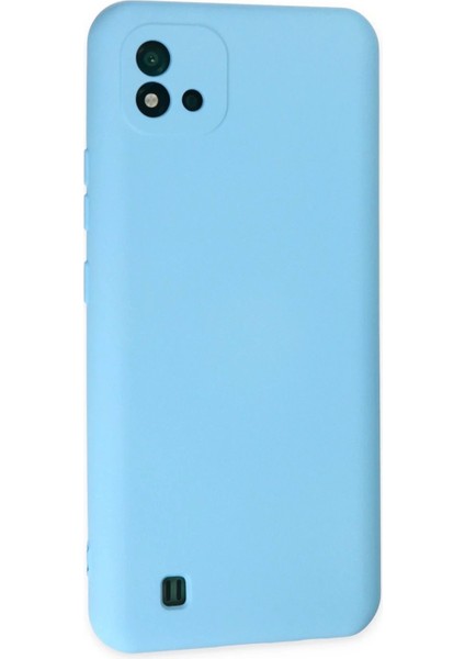 Newface Realme C11 2021 Kılıf Nano Içi Kadife Silikon - Mavi modelleri