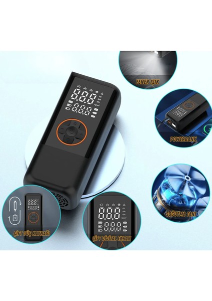 Avantaj Paketi 16000PA Araç Vakum Üfleme Süpürge 4500 Mah Araç Motor Kompresör Teker Lastik Pompası fırsatları