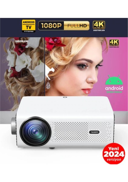 Android Tv 4K Destekli 5g Wifi + Bluetooth 5.1 Projeksiyon Cihazı , Leisure 495W modelleri