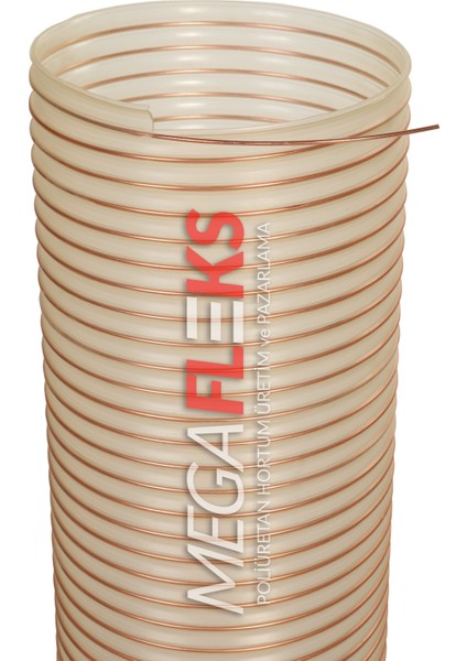 POLİÜRETAN BAKIR TELLİ 102MMX10MT Pu 070 ŞEFFAF HORTUM Toz Talaş Emiş