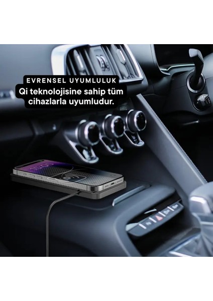 20W Süper Hızlı Kaymaz Kauçuk Kablosuz Şarj Aleti, Araç ve Masaüstü Kullanıbilir, Su Geçirmez Şarj Pedi fırsatları
