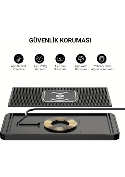 20W Süper Hızlı Kaymaz Kauçuk Kablosuz Şarj Aleti, Araç ve Masaüstü Kullanıbilir, Su Geçirmez Şarj Pedi indirimleri