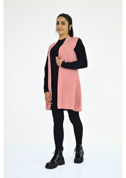 Yaka İncili Uzun Kolsuz Yelek fiyatları