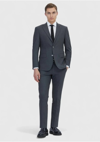 Koyu Gri Mikro Modern Fit Yün Karışımlı Takım Elbise fiyatları