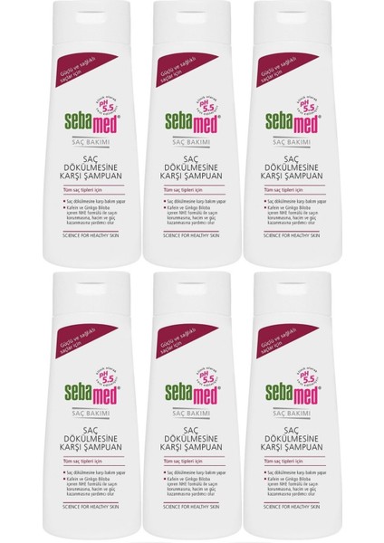 Şampuan 200ML Saç Dökülmesine Karşı (Tüm Saç Tipleri Için) (6 Lı Set)
