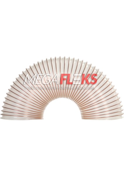 POLİÜRETAN HORTUM 305 MM PU 070 3 MT TOZ TALAŞ BAKIR TELLİ EMİŞ ŞEFFAF HORTUM