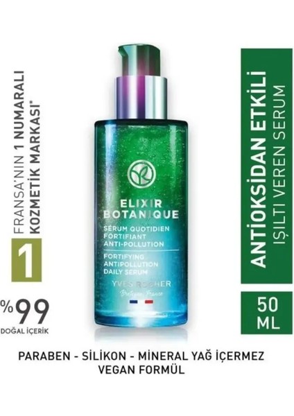 Cilt Serumu - Yaşlanma Karşıtı Bitkisel Antioksidan Bakım / Elixir Botanique Detoks Etkili 50 ml