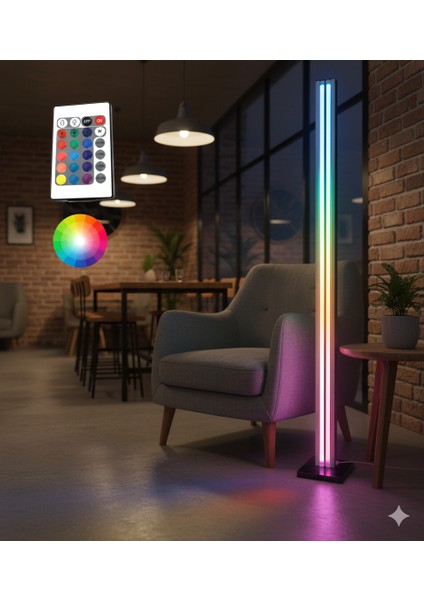 Kumandalı Rgb LED Lambader Ambians Aydınlatması Değişken Renk ve Animasyon Modları