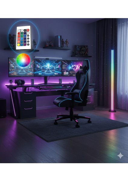 Kumandalı Rgb LED Lambader Ambians Aydınlatması Değişken Renk ve Animasyon Modları fiyatları
