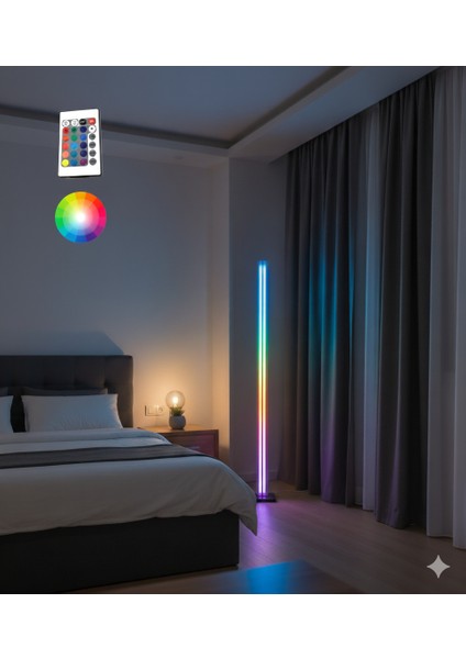 Kumandalı Rgb LED Lambader Ambians Aydınlatması Değişken Renk ve Animasyon Modları