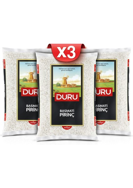 Basmati Pirinç 3×1 kg - Düşük Glisemik İndeks, Yüksek Protein İçeren, Uzun Taneli, Hindistan Menşeli fiyatları