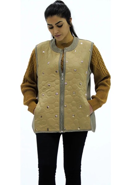 Sıfır Yaka Önü Kapitone Yelek