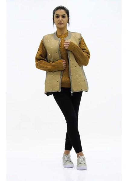 Sıfır Yaka Önü Kapitone Yelek indirimleri