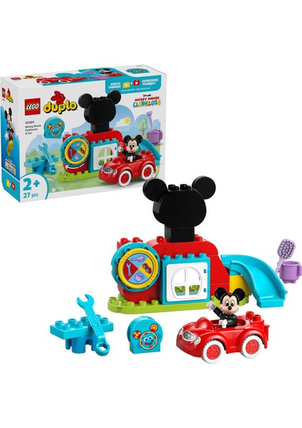 ® DUPLO® │ Disney Mickey Fare’nin Kulüp Evi ve Arabası 10454 - 2+ Çocuklar için Eğitici Oyuncak Yapım Seti (27 Parça)