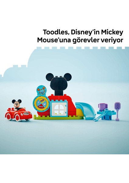 ® DUPLO® │ Disney Mickey Fare’nin Kulüp Evi ve Arabası 10454 - 2+ Çocuklar için Eğitici Oyuncak Yapım Seti (27 Parça)