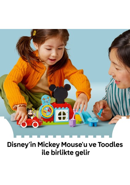 ® DUPLO® │ Disney Mickey Fare’nin Kulüp Evi ve Arabası 10454 - 2+ Çocuklar için Eğitici Oyuncak Yapım Seti (27 Parça)