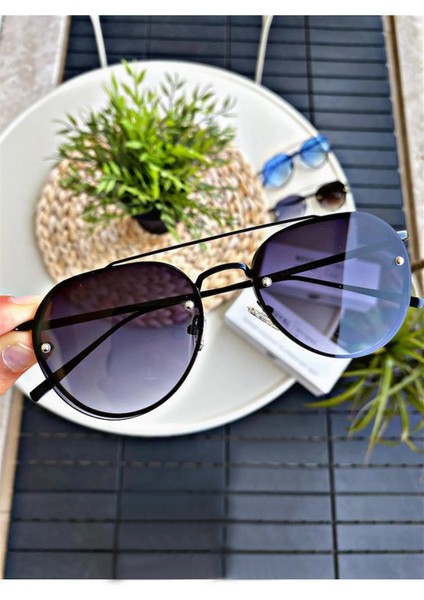 Siyah Oval Güneş Gözlük Unisex