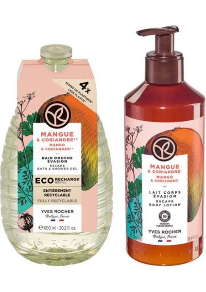 Mango Kişniş Refill Duş Jeli 600ML Vücut Losyonu 390ML 2'li Set modelleri