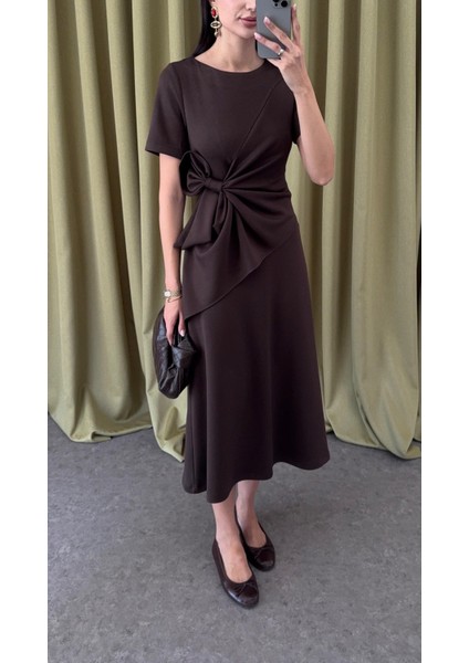 Fiyonklu Acı Kahve Modal Elbise modelleri