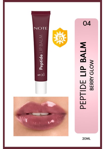 Peptide Lip Balm Spf 30 Nemlendirici ve Parlatıcı Renkli Dudak Balmı - 04 Berry Glow - Mor
