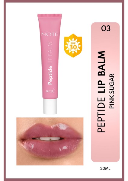 Peptide Lip Balm Spf 30 Nemlendirici ve Parlatıcı Renkli Dudak Balmı - 03 Pink Sugar - Pembe