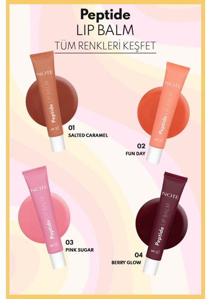 Peptide Lip Balm Spf 30 Nemlendirici ve Parlatıcı Renkli Dudak Balmı - 03 Pink Sugar - Pembe modelleri