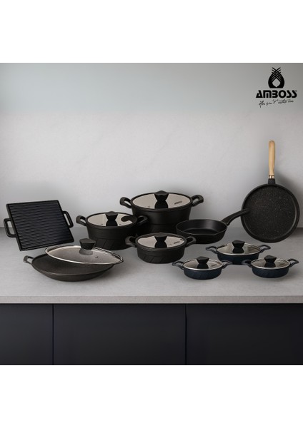 Elegance 17 Parça Döküm Tencere Tava Sahan Çeyiz Seti
